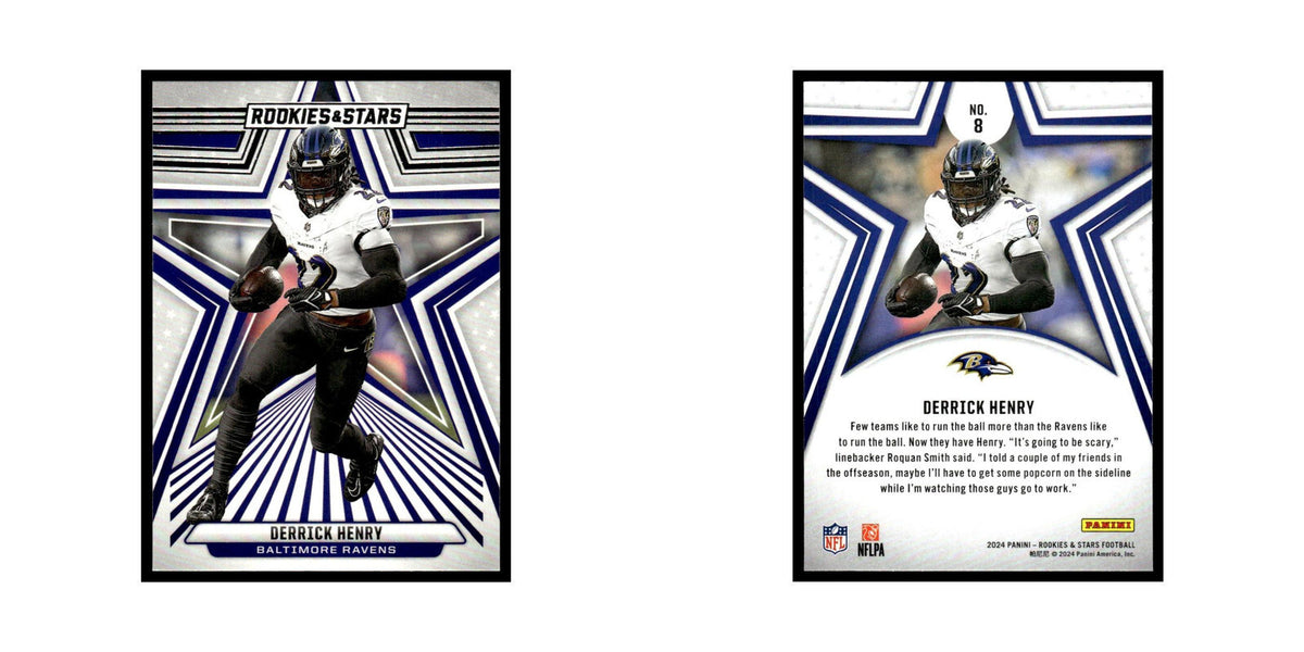 Derrick Henry 2024 Panini Rookies Stars #8 Baltimore Ravens Football Card NM