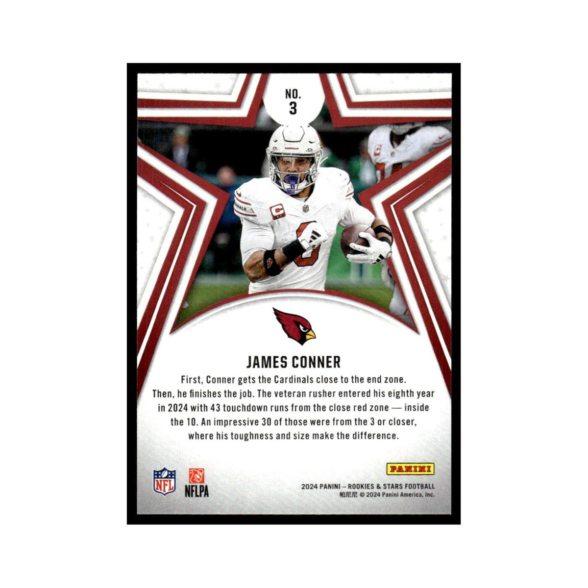 James Conner 2024 Panini Rookies Stars #3 Arizona Cardinals Football Card NM
