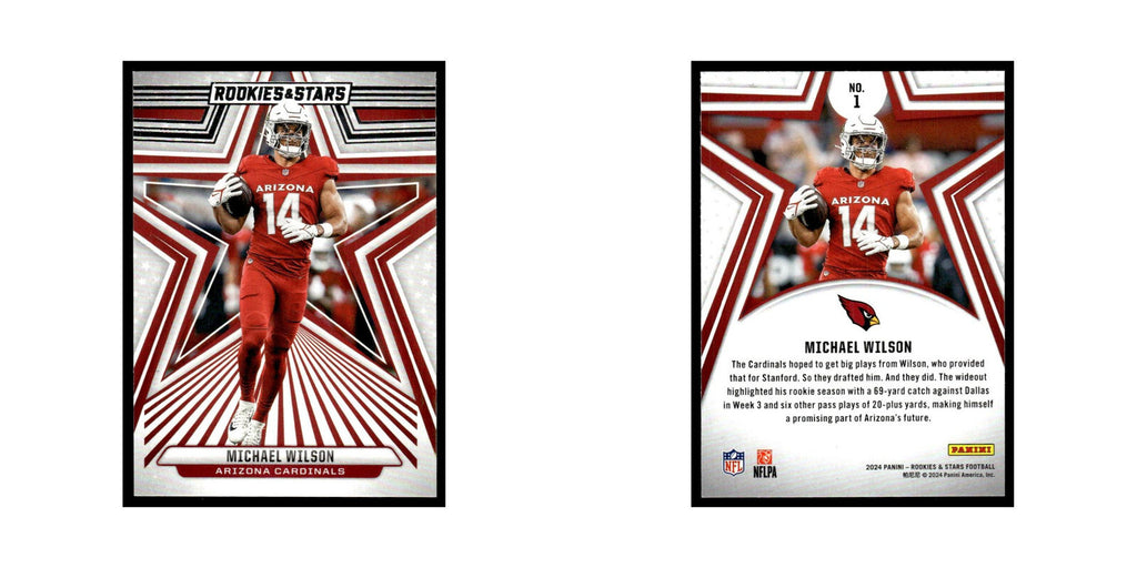 Michael Wilson 2024 Panini Rookies Stars #1 Arizona Cardinals Football Card NM