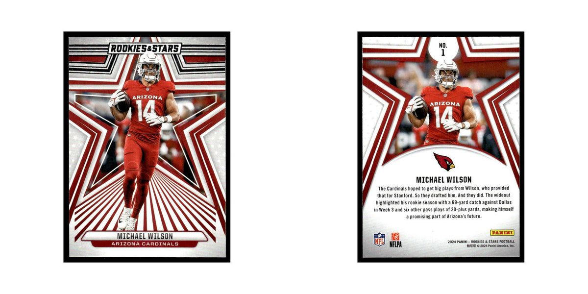 Michael Wilson 2024 Panini Rookies Stars #1 Arizona Cardinals Football Card NM