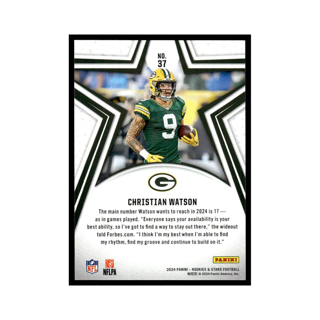 Christian Watson 2024 Panini Rookies Stars #37 Green Bay Packers NM