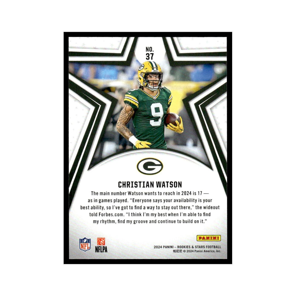 Christian Watson 2024 Panini Rookies Stars #37 Green Bay Packers NM