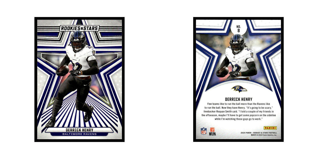 Derrick Henry 2024 Panini Rookies Stars #8 Baltimore Ravens Football Card NM