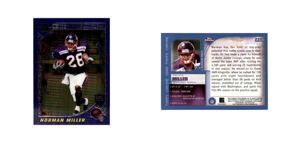 Norman Miller 2000 Topps Chrome #220 Football Cards Football Card NM