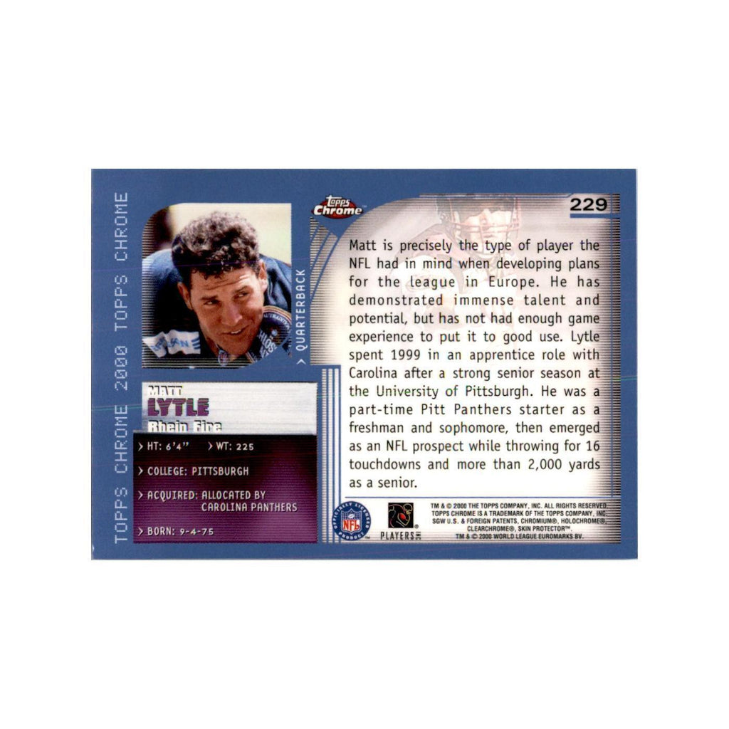 Matt Lytle 2000 Topps Chrome #229 Football Cards Football Card NM