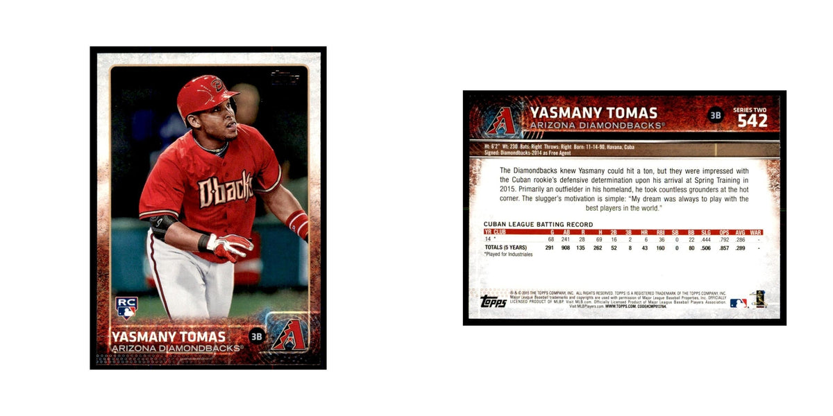 Yasmany Tomas Rookie 2015 Topps #542 Baseball Cards Baseball Card NM