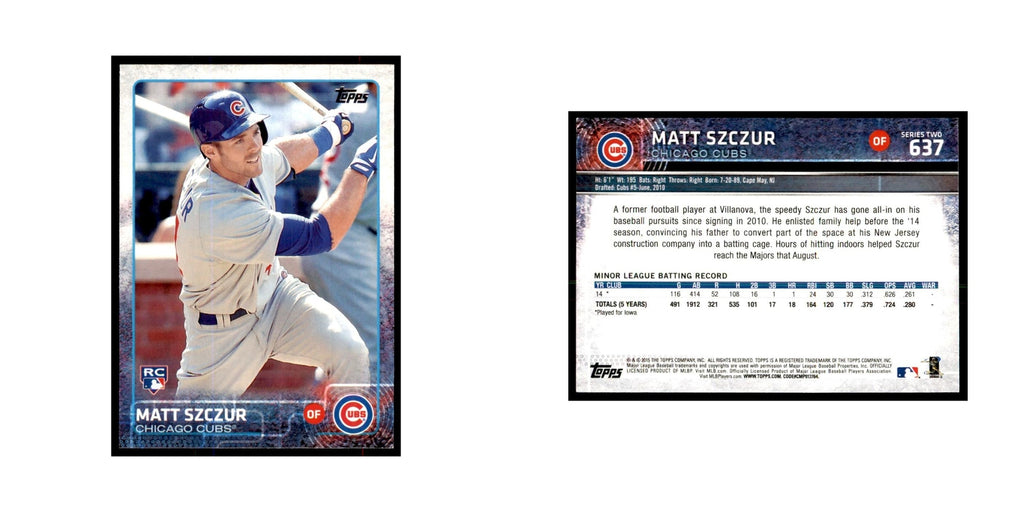 Matt Szczur Rookie 2015 Topps #637 Baseball Cards Baseball Card NM