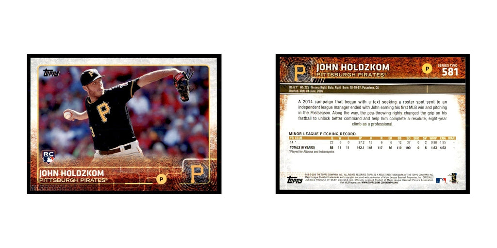 John Holdzkom Rookie 2015 Topps #581 Baseball Cards Baseball Card NM