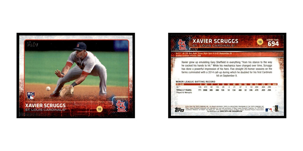 Xavier Scruggs Rookie 2015 Topps #694 Baseball Cards Baseball Card NM