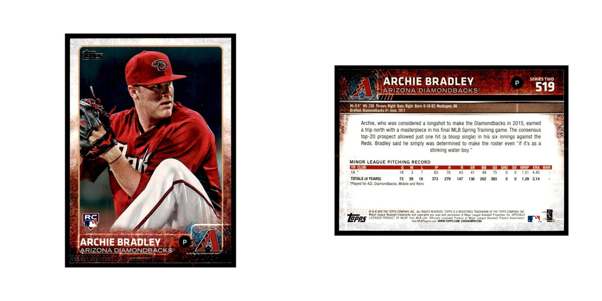 Archie Bradley Rookie 2015 Topps #519 Baseball Cards Baseball Card NM