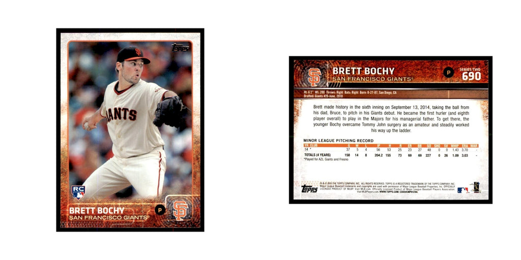 Brett Bochy Rookie 2015 Topps #690 Baseball Cards Baseball Card NM