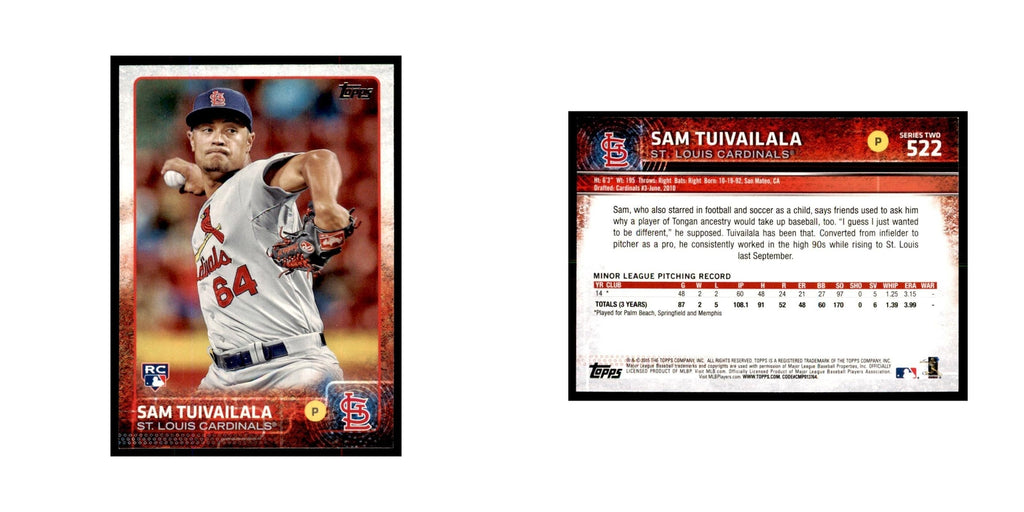 Sam Tuivailala Rookie 2015 Topps #522 Baseball Cards Baseball Card NM