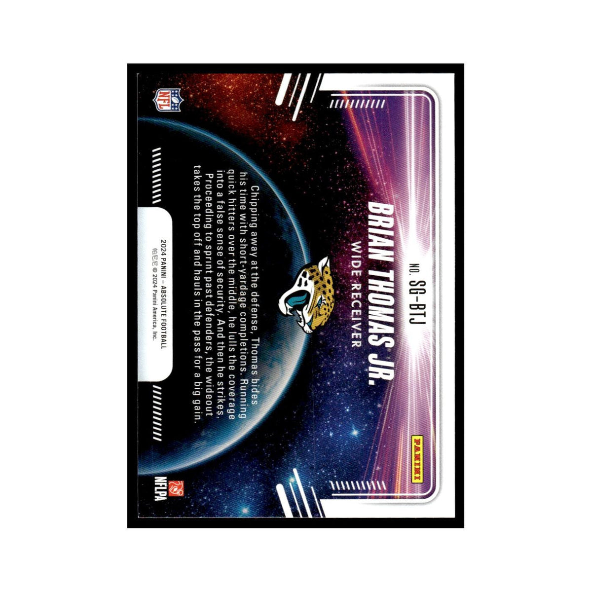 Brian Thomas Jr. Rookie 2024 Panini Absolute #SG-BTJ Jacksonville Jaguars NM