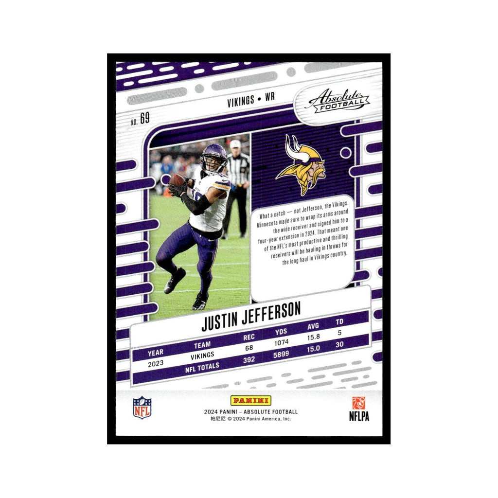 Justin Jefferson 2024 Panini Absolute #69 Minnesota Vikings Football Card NM