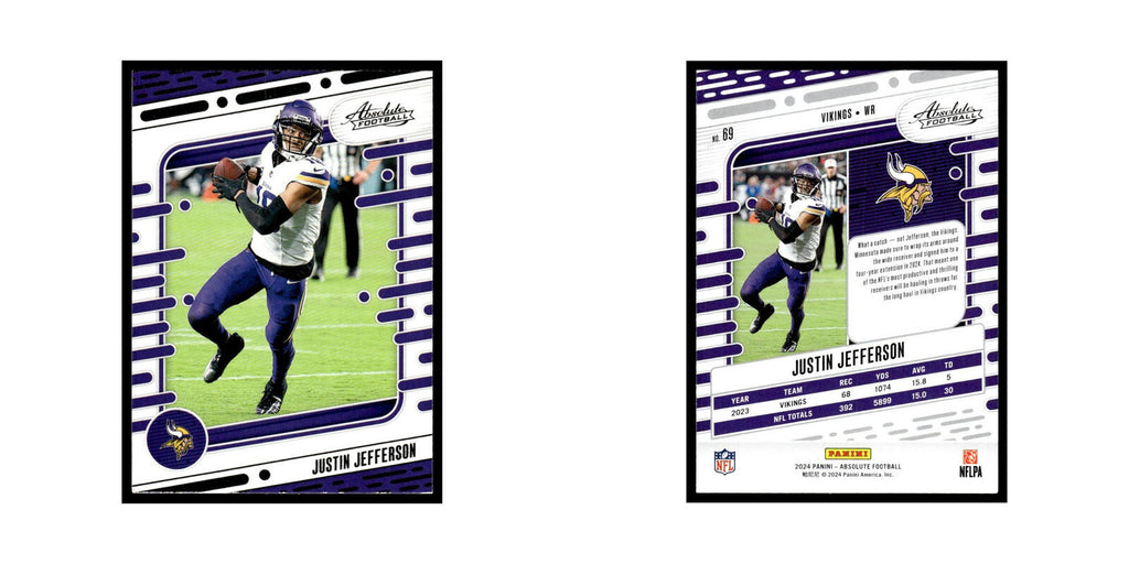 Justin Jefferson 2024 Panini Absolute #69 Minnesota Vikings Football Card NM