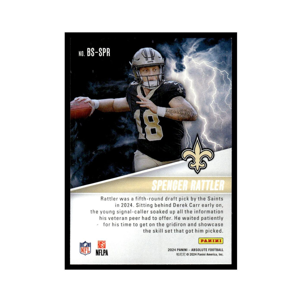 Spencer Rattler Rookie 2024 Panini Absolute #BS-SPR New Orleans Saints NM