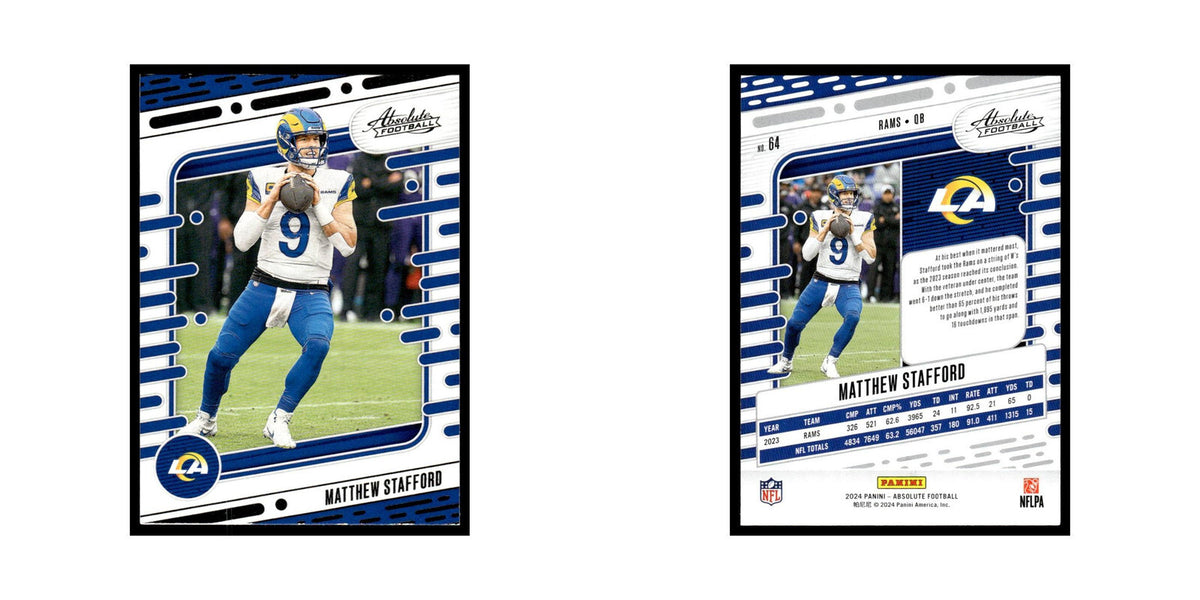 Matthew Stafford 2024 Panini Absolute #64 Los Angeles Rams Football Card NM