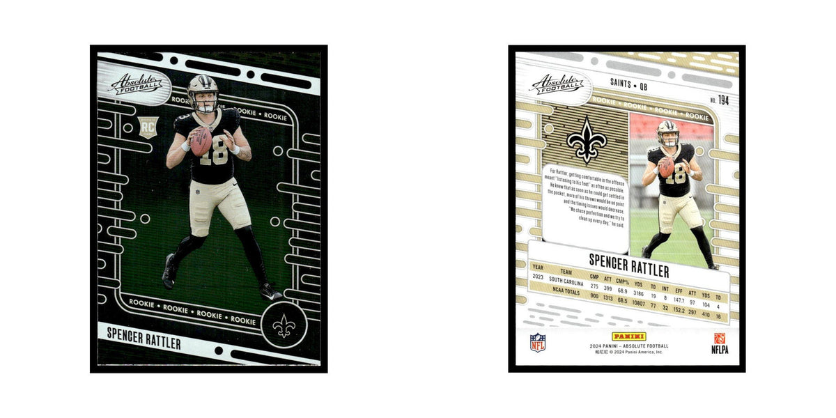 Spencer Rattler Rookie 2024 Panini Absolute #194 New Orleans Saints NM