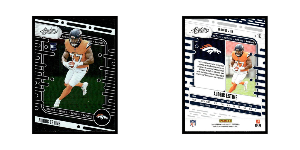 Audric Estime Rookie 2024 Panini Absolute #193 Denver Broncos Football Card NM