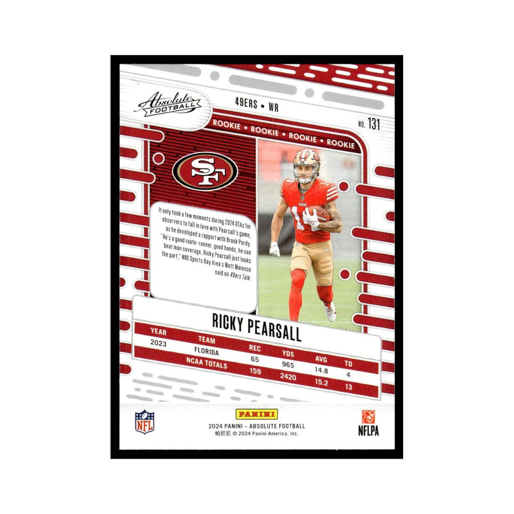 Ricky Pearsall Rookie 2024 Panini Absolute #191 San Francisco 49ers NM