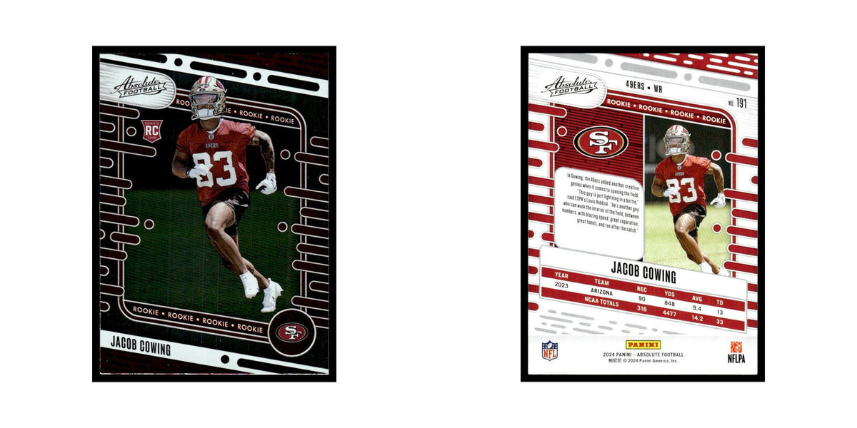 Jacob Cowing Rookie 2024 Panini Absolute #191 San Francisco 49ers NM
