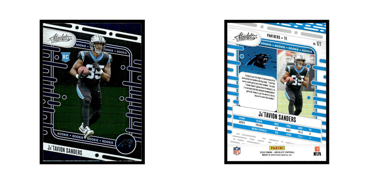 Ja'Tavion Sanders Rookie 2024 Panini Absolute #177 Carolina Panthers NM