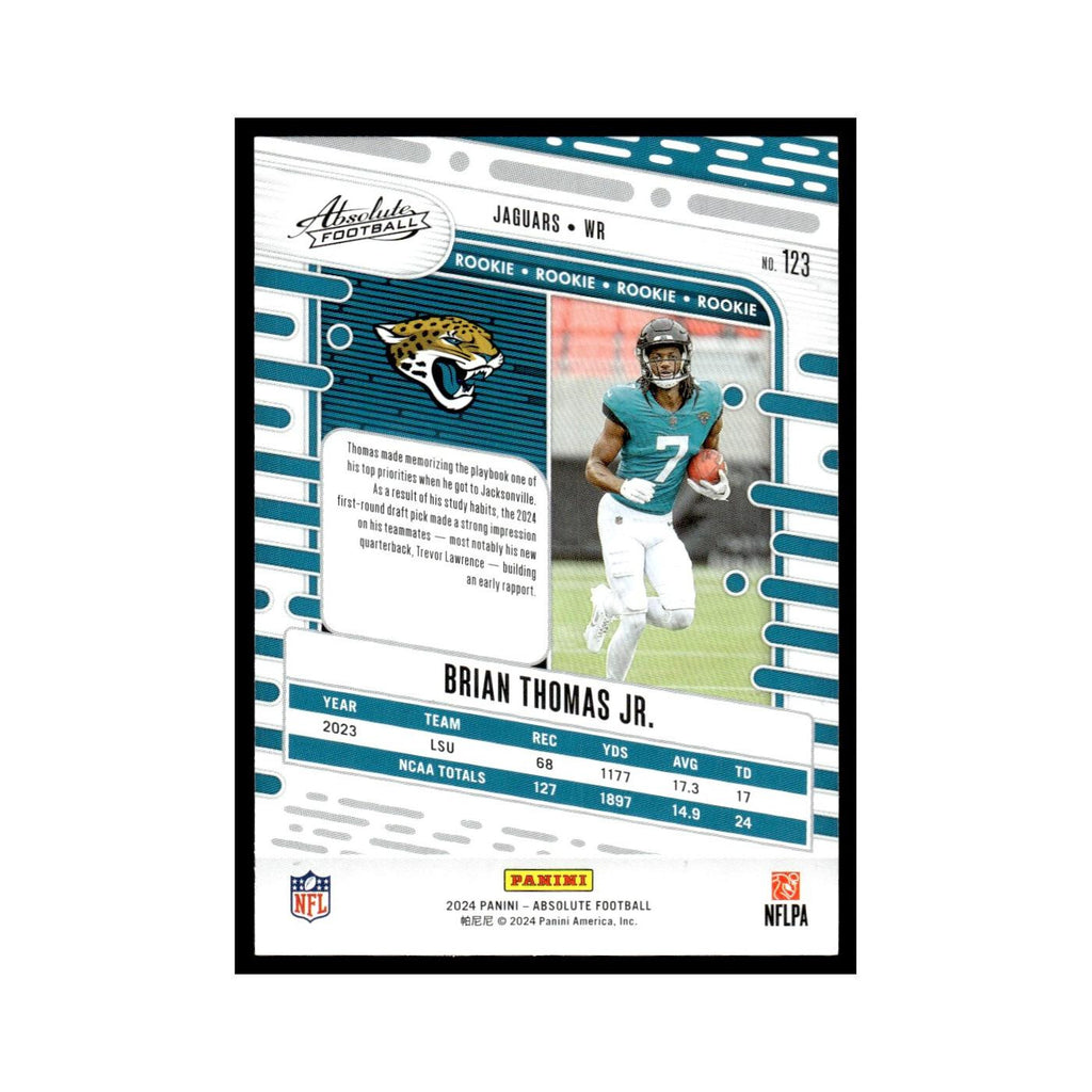 Brian Thomas Jr. Rookie 2024 Panini Absolute #123 Jacksonville Jaguars NM