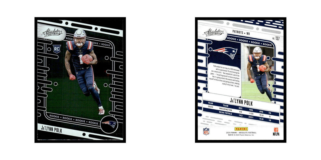Ja'Lynn Polk Rookie 2024 Panini Absolute #137 New England Patriots NM