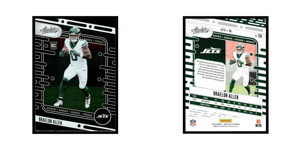 Braelon Allen Rookie 2024 Panini Absolute #190 New York Jets Football Card NM