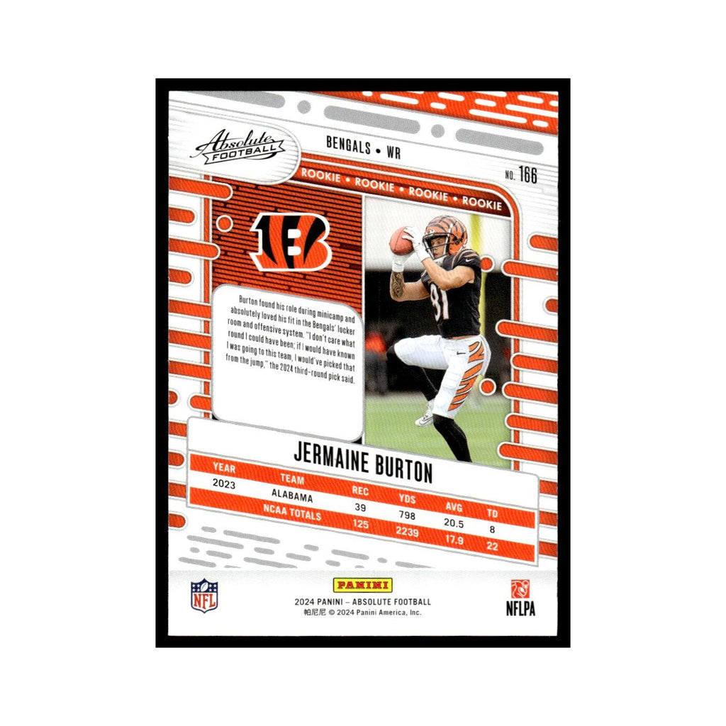 Jermaine Burton Rookie 2024 Panini Absolute #166 Cincinnati Bengals NM