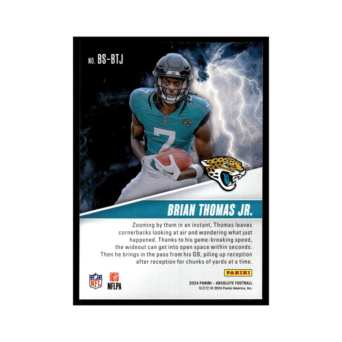 Brian Thomas Jr. Rookie 2024 Panini Absolute #BS-BTJ Jacksonville Jaguars NM