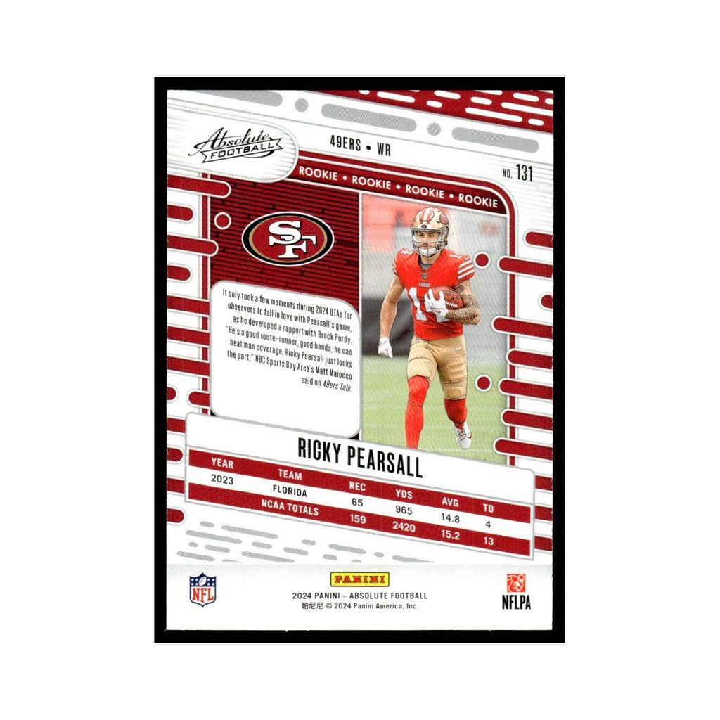 Ricky Pearsall Rookie 2024 Panini Absolute #131 San Francisco 49ers NM