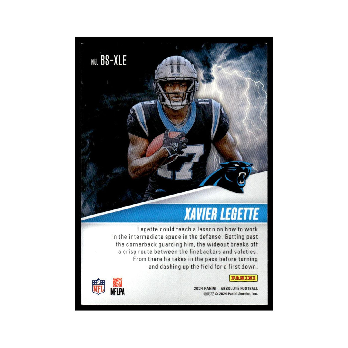 Xavier Legette Rookie 2024 Panini Absolute #BS-XLE Carolina Panthers NM