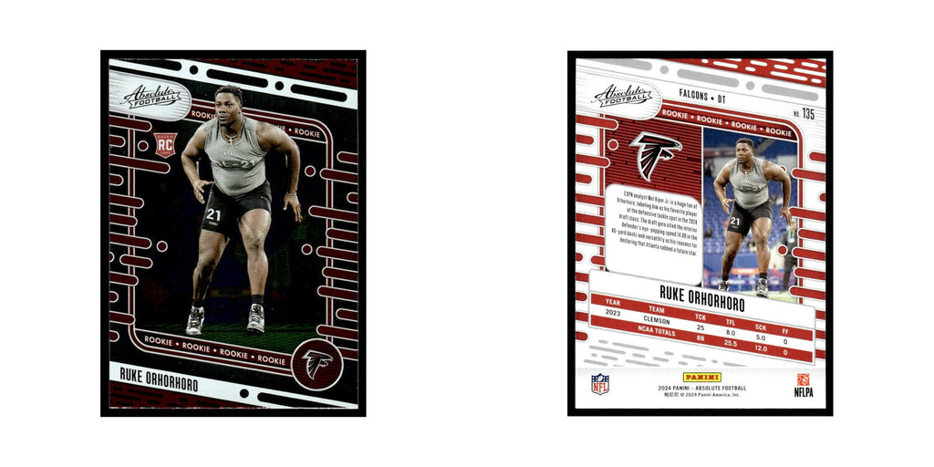 Ruke Orhorhoro Rookie 2024 Panini Absolute #135 Atlanta Falcons Football Card NM