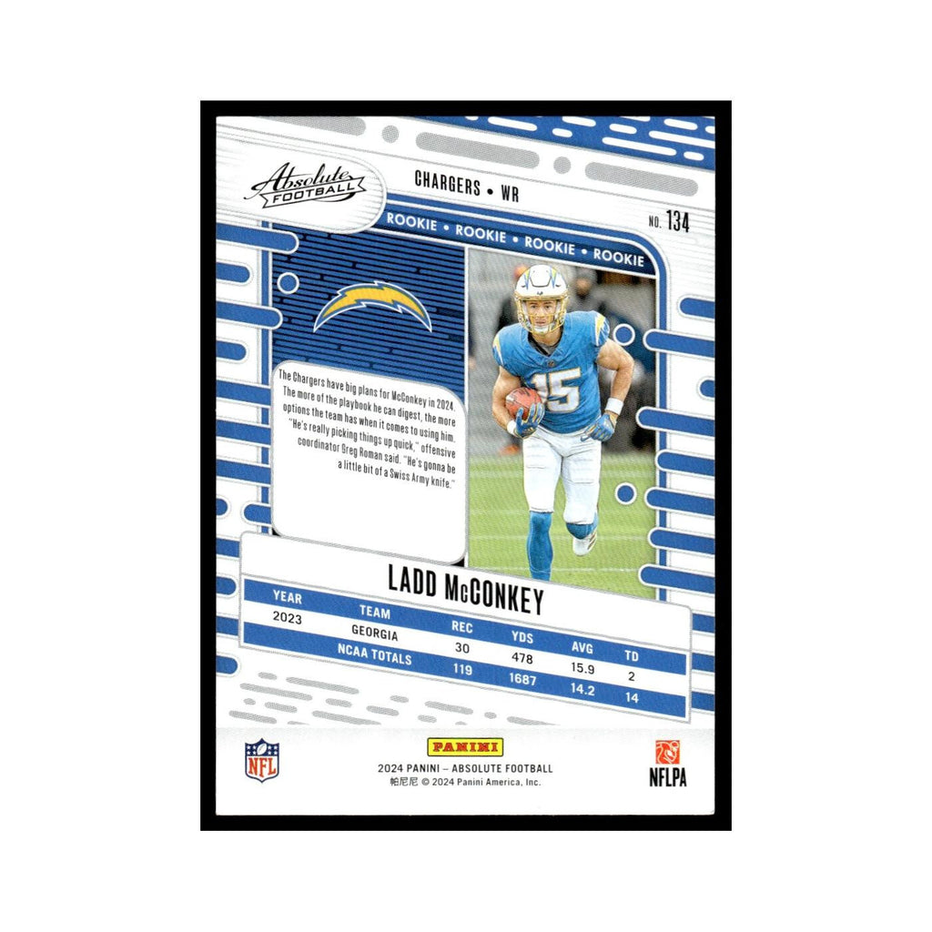 Ladd McConkey Rookie 2024 Panini Absolute #134 Los Angeles Chargers NM