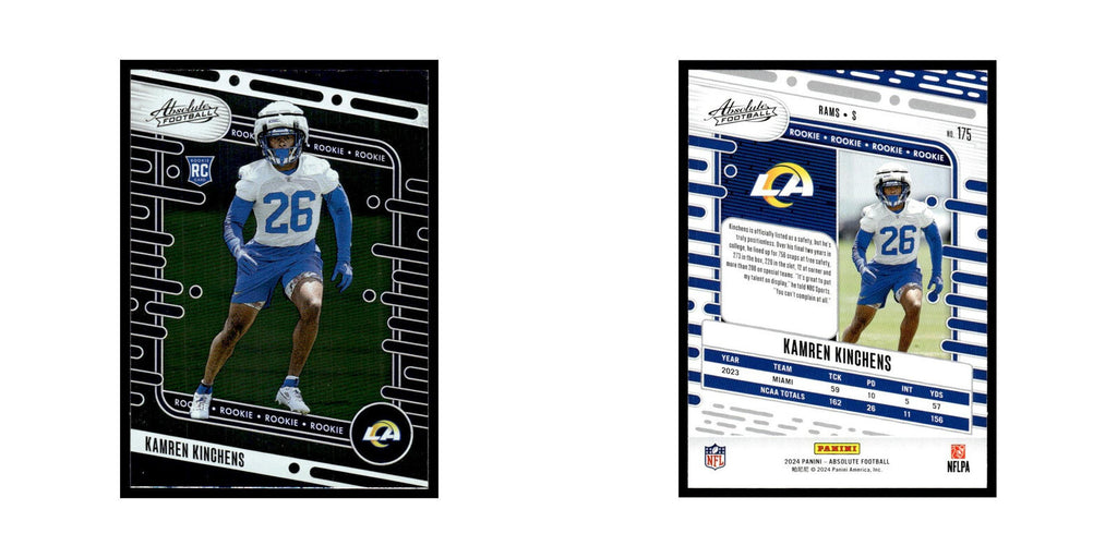 Kamren Kinchens Rookie 2024 Panini Absolute #175 Los Angeles Rams NM