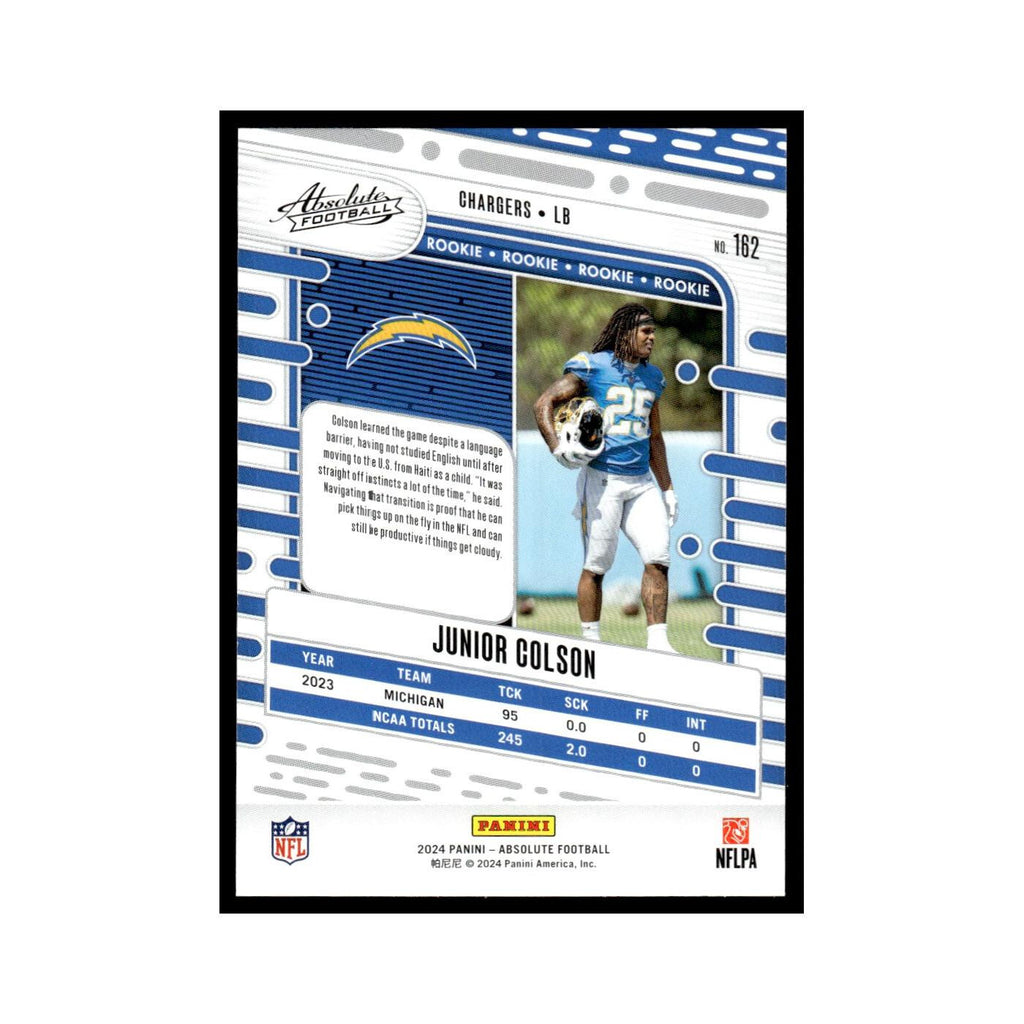 Junior Colson Rookie 2024 Panini Absolute #162 Los Angeles Chargers NM