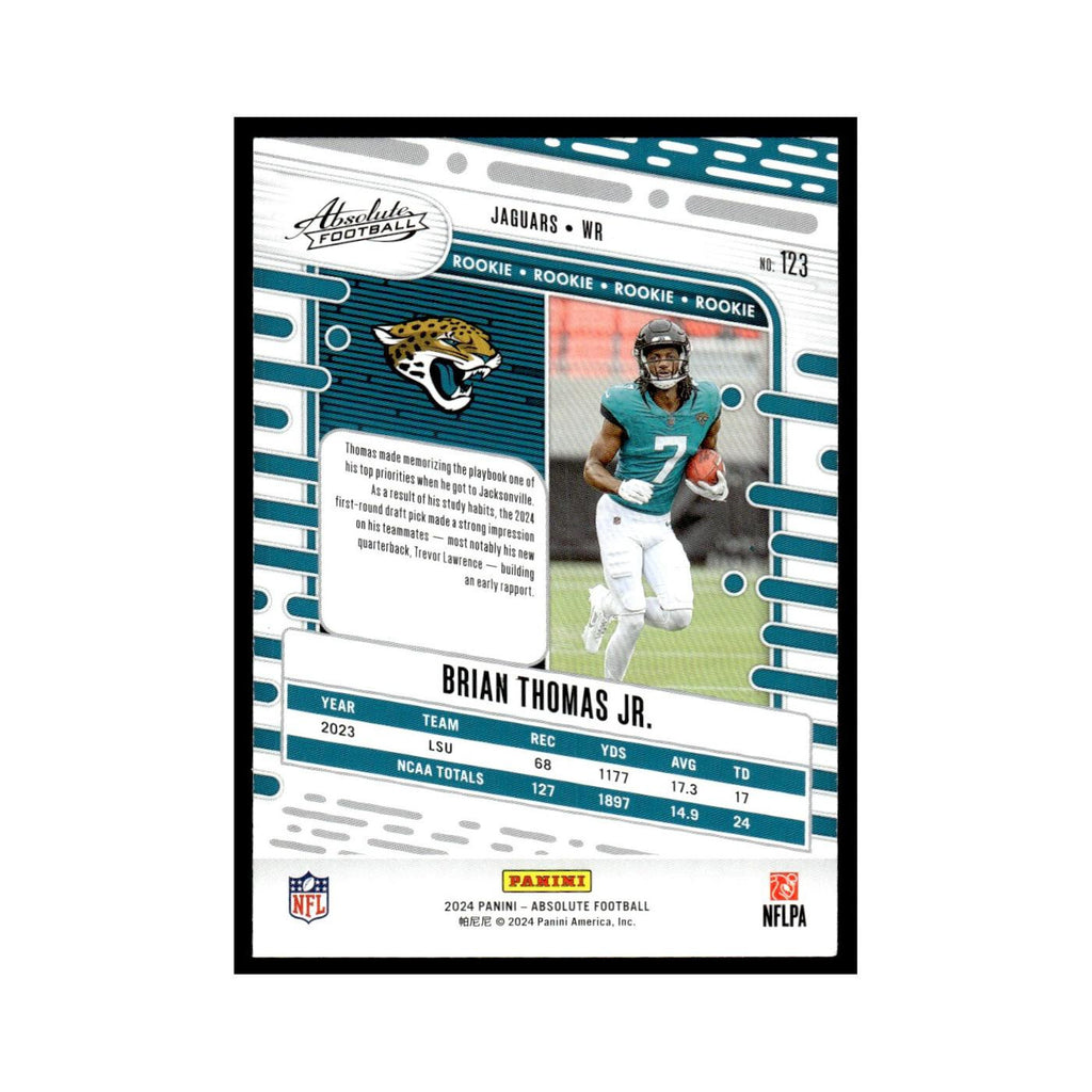 Brian Thomas Jr. Rookie 2024 Panini Absolute #123 Jacksonville Jaguars NM