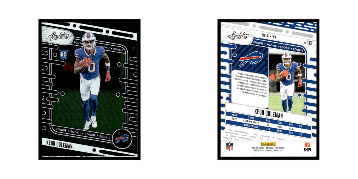 Keon Coleman Rookie 2024 Panini Absolute #133 Buffalo Bills Football Card NM