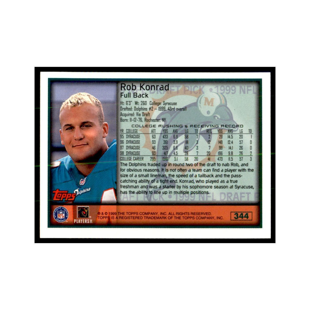 Rob Konrad 1999 Topps #344 Football Cards Football Card NM