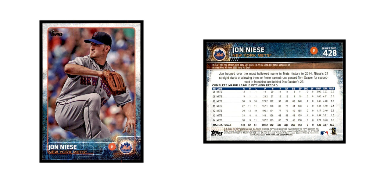 Jon Niese 2015 Topps #428 Baseball Cards Baseball Card NM