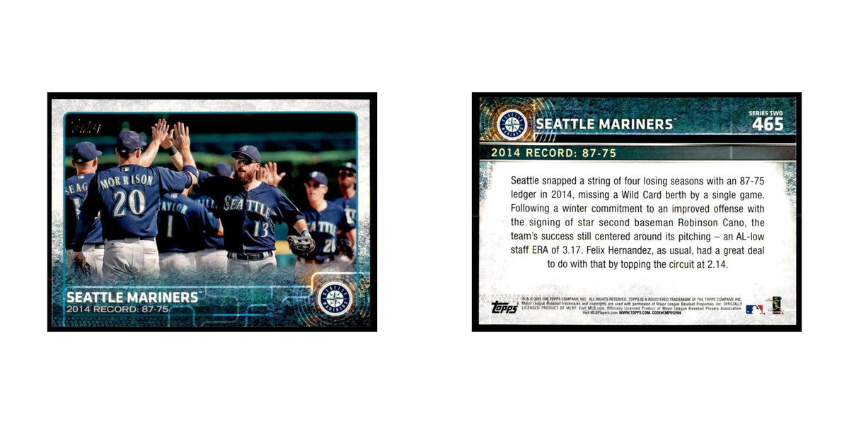 Seattle Mariners 2015 Topps #465 Baseball Cards Baseball Card NM
