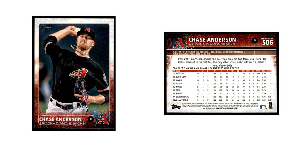 Chase Anderson 2015 Topps #506 Baseball Cards Baseball Card NM
