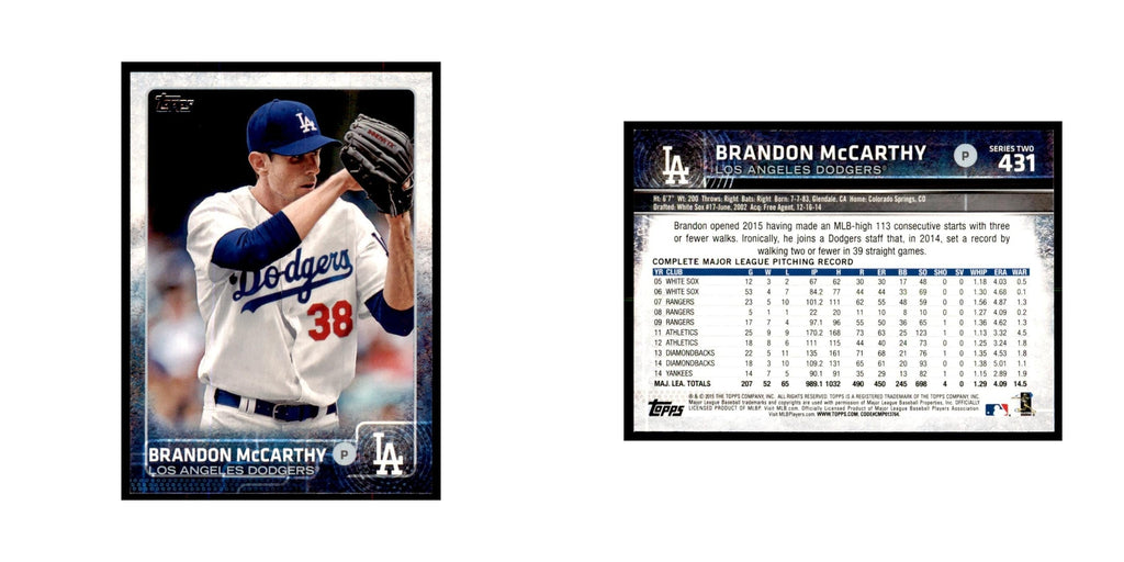 Brandon McCarthy 2015 Topps #431 Baseball Cards Baseball Card NM