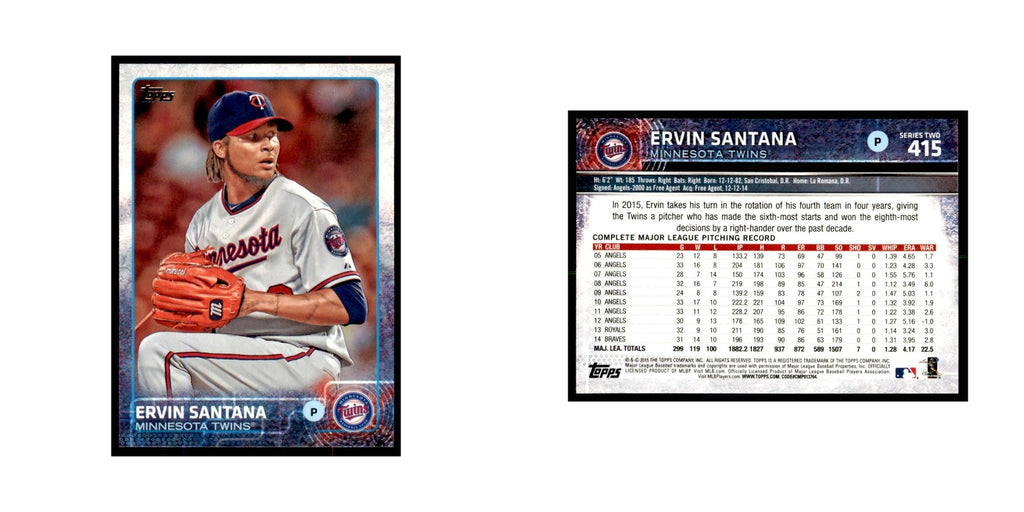 Ervin Santana 2015 Topps #415 Baseball Cards Baseball Card NM