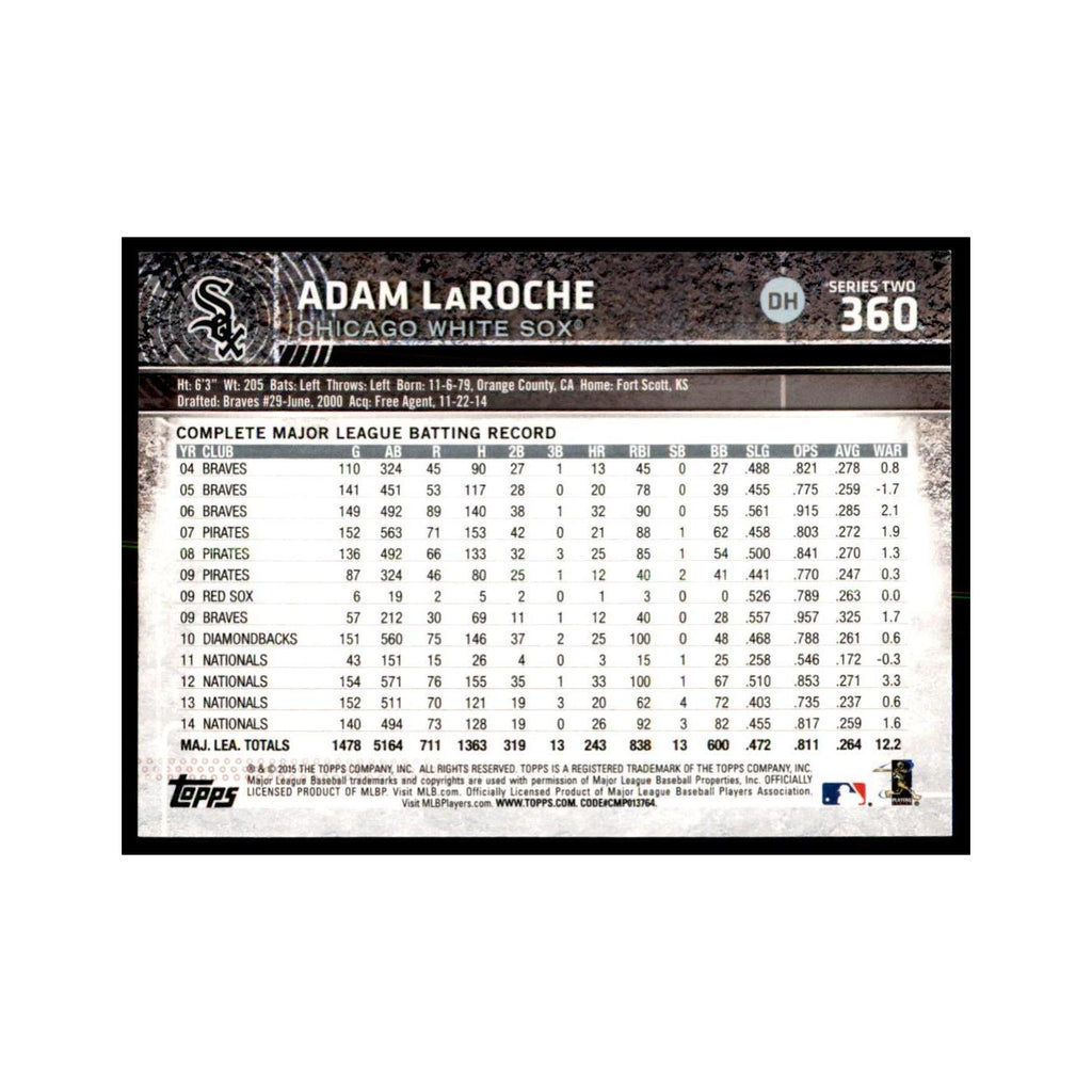 Adam LaRoche 2015 Topps #360 Baseball Cards Baseball Card NM