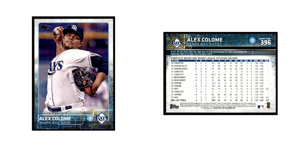 Alex Colome 2015 Topps #396 Baseball Cards Baseball Card NM