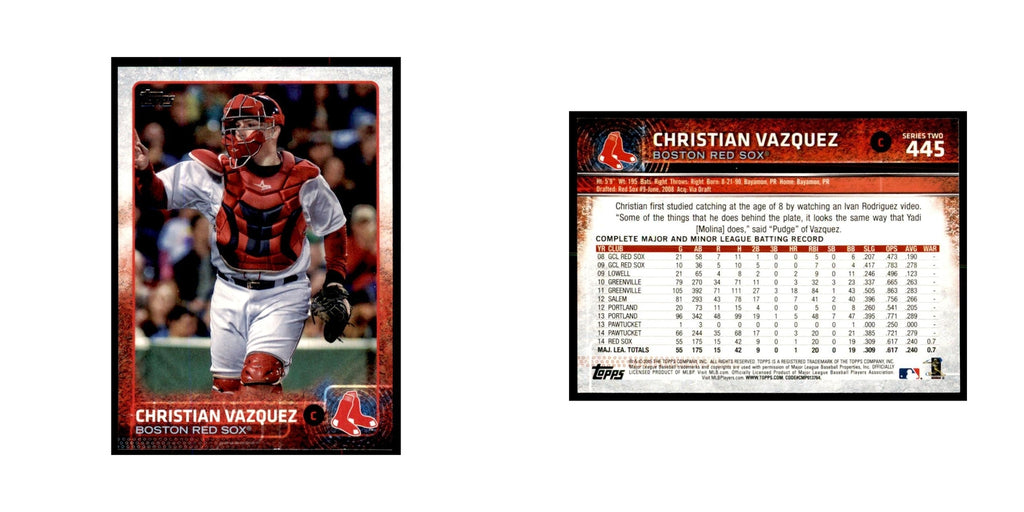 Christian Vazquez 2015 Topps #445 Baseball Cards Baseball Card NM