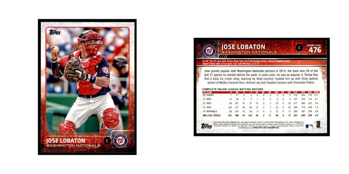 Jose Lobaton 2015 Topps #476 Baseball Cards Baseball Card NM