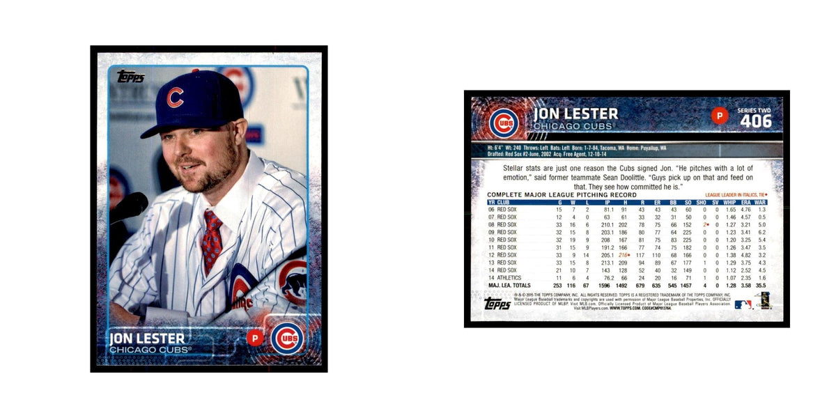 Jon Lester 2015 Topps #406 Baseball Cards Baseball Card NM